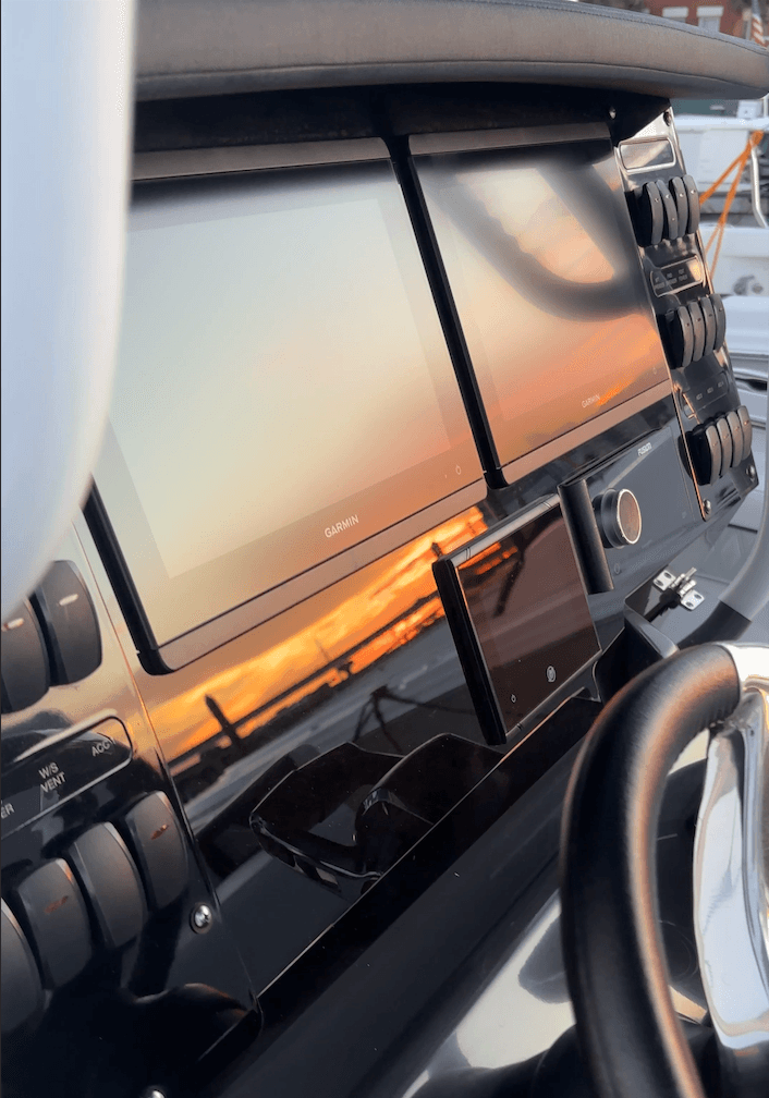 Center console at sunset